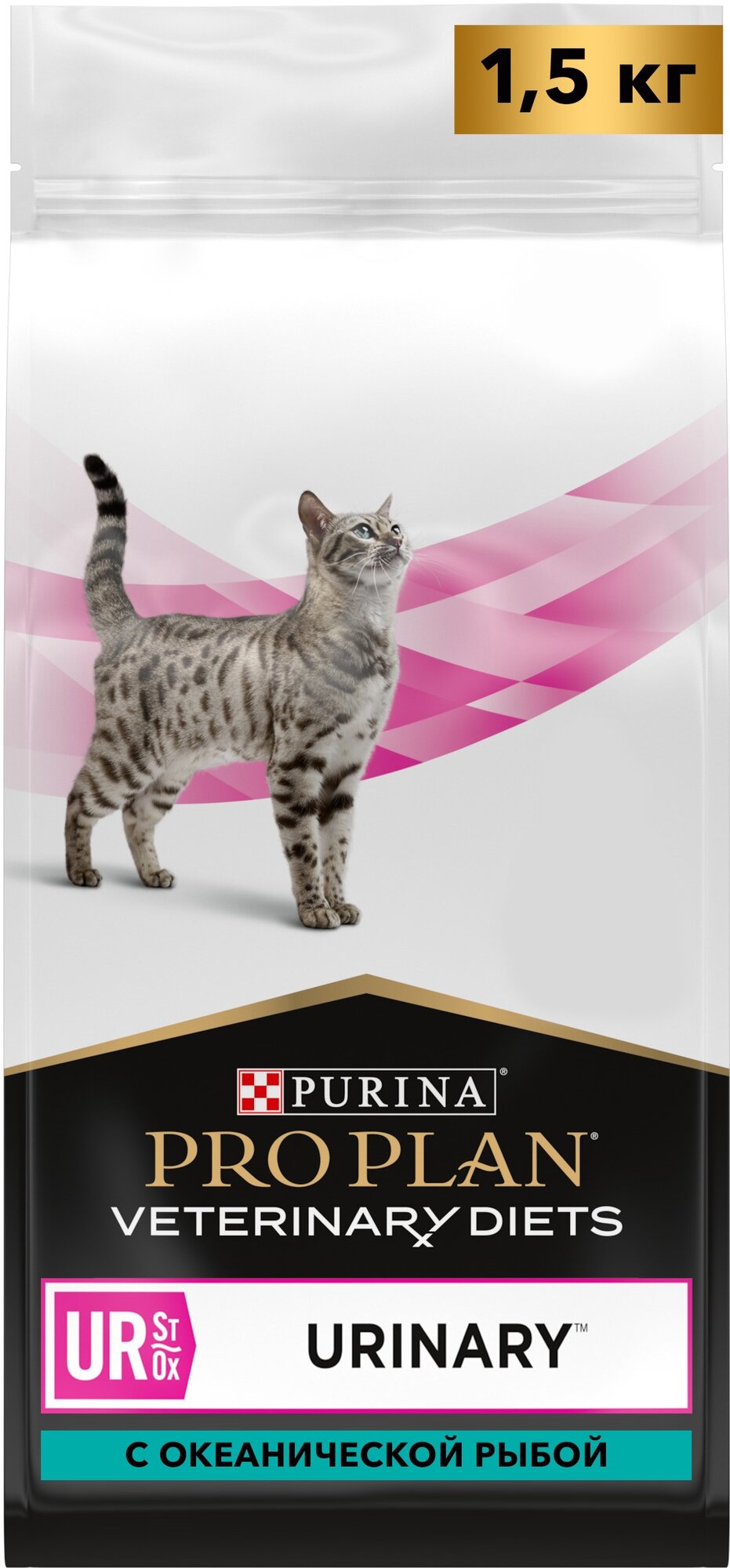 Purina Pro Plan Veterinary Diets UR Urinary Ocean Fish / Сухой корм Пурина Про План Ветеринарная диета для взрослых кошек при болезнях нижних отделов мочевыводящих путей с рыбой - фото №1