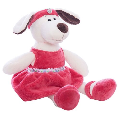 фото Мягкая игрушка abtoys собака в платье с повязкой 16 см