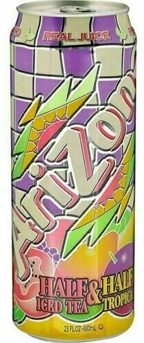 Холодный чай Arizona Half&Half Iced Tea Tropical, 680 мл