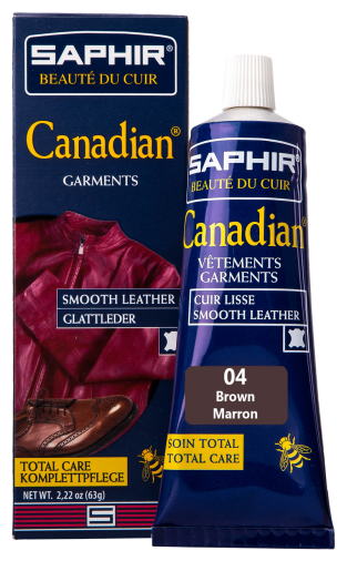 Коричневый крем-воск для кожи Saphir Canadian