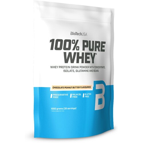 Протеин BioTechUSA 100% Pure Whey, 1000 гр., шоколадно-арахисовое масло