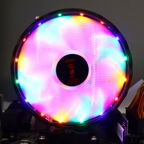 Кулер для процессора TESLA 920RGB, 1х120мм, 1600rpm, 3-pin, Al+Cu, серебристый/RGB