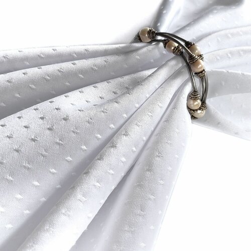 Набор салфеток 45x45 см. 4 шт. цвет белый рисунок 1929 точечки