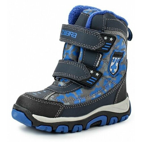 Ботинки Зебра, демисезон/зима, водонепроницаемые, мембранные, утепленные, защита от попадания снега, размер 24, синий