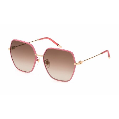 фото Солнцезащитные очки furla, прямоугольные, оправа: металл, для женщин, розовый