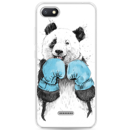 фото Чехол-накладка case place силиконовый с рисунком для xiaomi redmi 6a (34150) панда боксёр