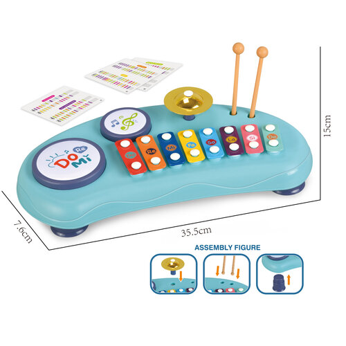 Детская музыкальная игрушка Ксилофон JUNCA для малышей в голубом цвете