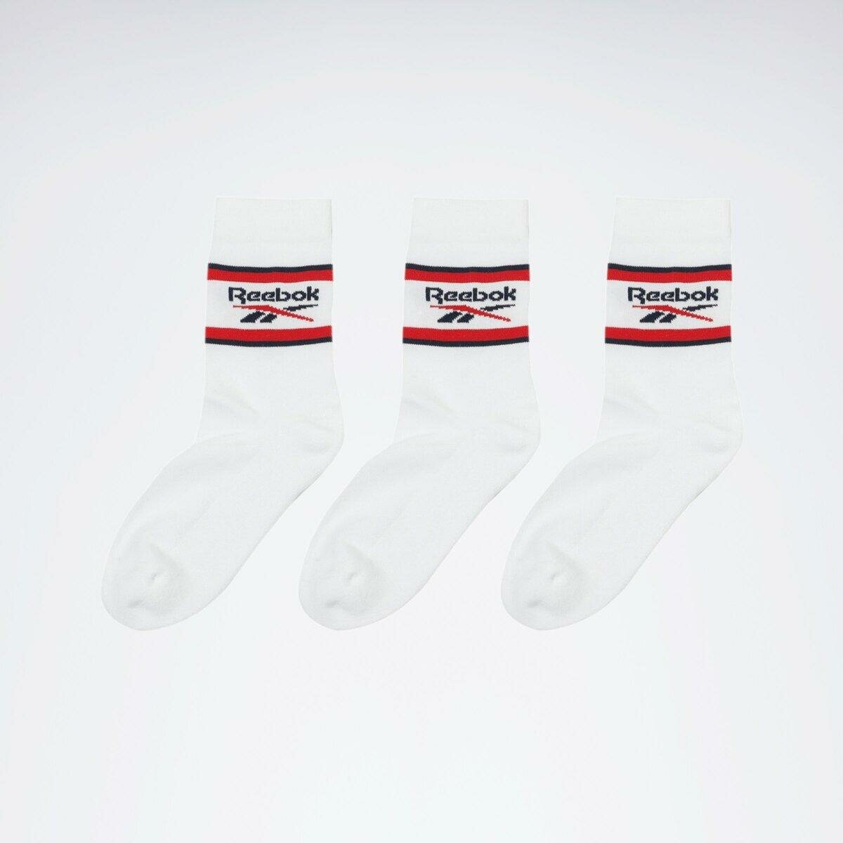 Носки Reebok crew Sports Essentials, комплект, 3 пары, размер 37/39 EU, белый