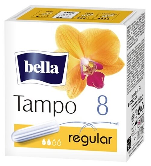 BELLA Тампоны женские гигиенические без аппликатора premium comfort марки tampo bella Regular,8 шт/уп, 2 уп
