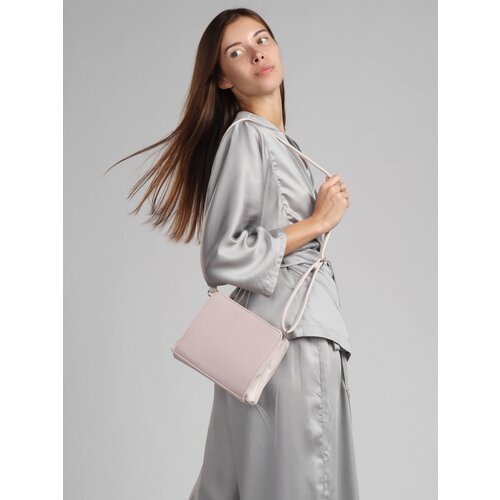 фото Сумка клатч mckir, фактура зернистая, розовый, бежевый