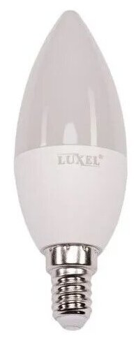 Лампочка светодиодная LUXEL свеча 8Вт, E27, 6500 K, Холодный белый свет