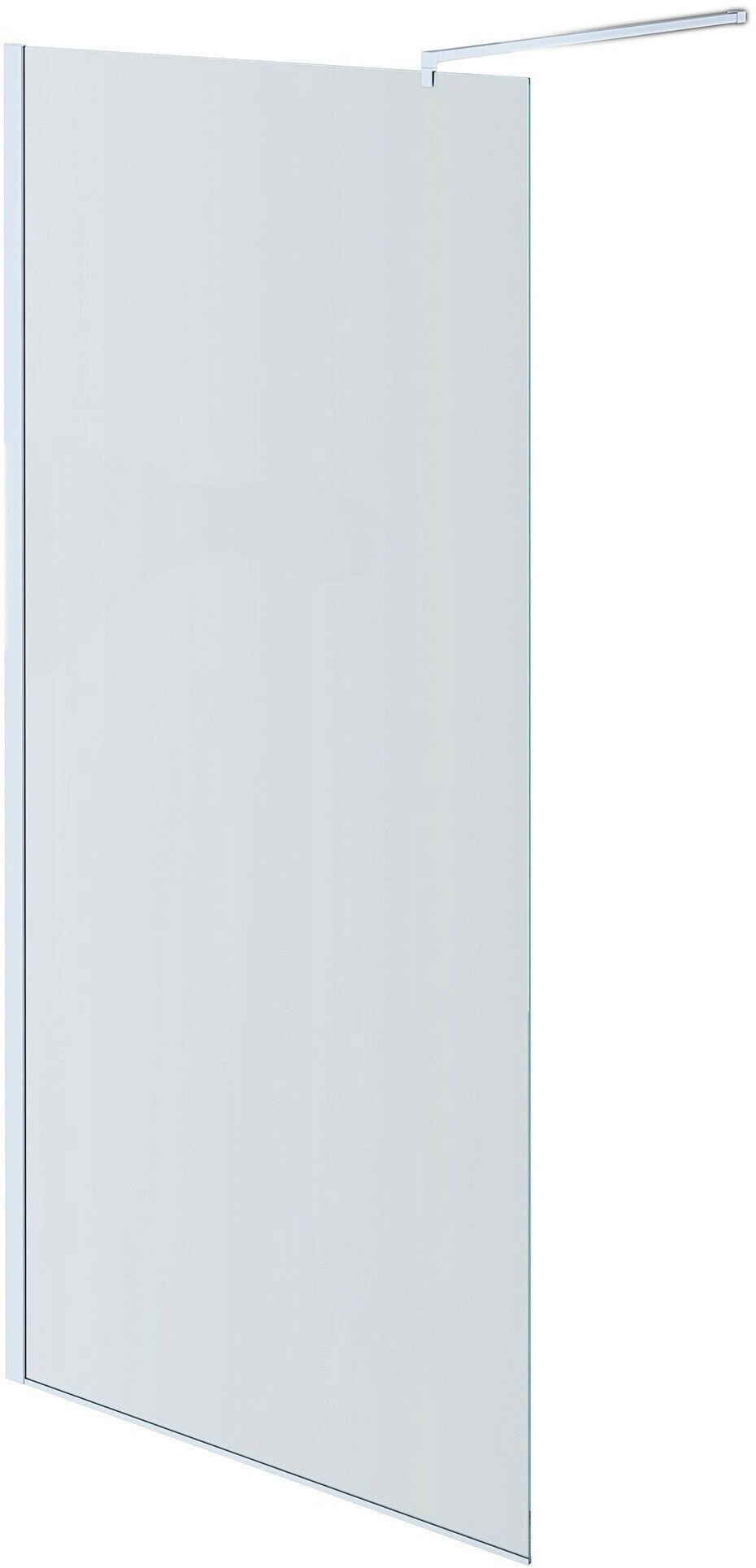 Душевая стенка Aquatek 80x200 Душевая перегородка Walk in с держателем, профиль хром, стекло прозрачное (AQ WIW 08020CH) - фотография № 1