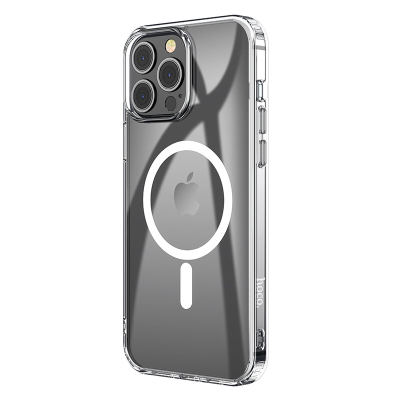 Чехол силиконовый для iPhone 14 Pro Max, Магнитный (Magsafe), HOCO, прозрачный