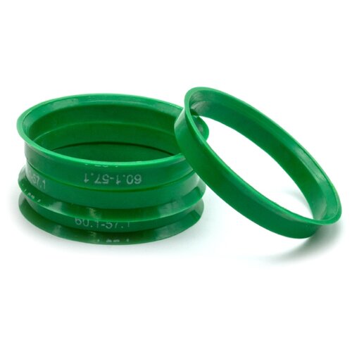 фото Кольца центровочные 60,1х57,1 green 4 шт высококачественный пластик sds exclusive