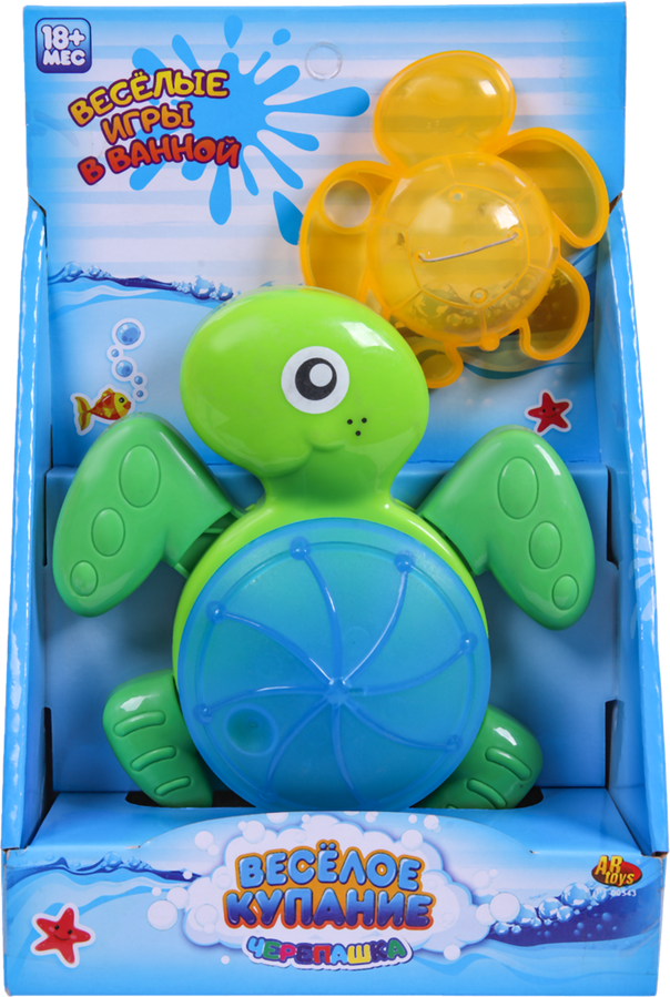 Набор для ванны ABtoys, Веселое купание. Черепашка-мельница с формочкой - фото №4