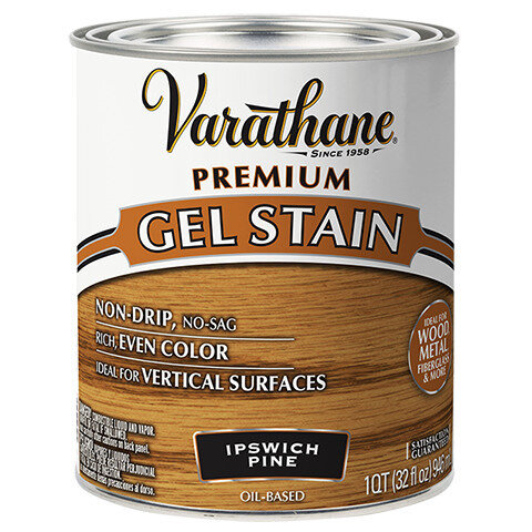 Морилка - тонирующий гель универсальный для внутренних и наружных работ Varathane Premium Gel Stain 0,946л Ипсвичская сосна - фотография № 1