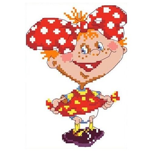 фото Набор девочка с бантом счетный крест 10,5х14,5 каролинка кткн 005