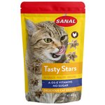 Лакомство для кошек SANAL Tasty Stars Poultry звездочки с курицей и витаминами A, D, E - изображение