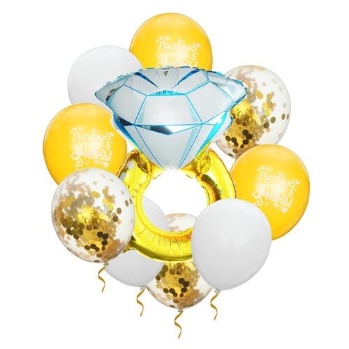 фото Фонтан из шаров страна карнавалия "кольцо", с конфетти, латекс, фольга, 10 шт (3217450)