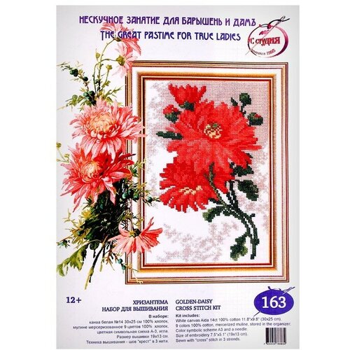 Набор для вышивания «Хризантема», 9 цв, 19,5 × 13 см