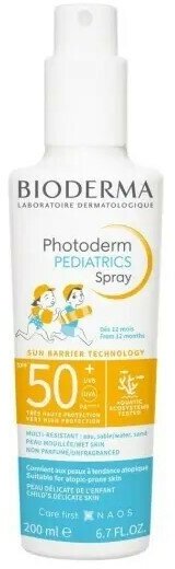 Bioderma Photoderm PEDIATRICS Spray Солнцезащитный детский спрей SPF50+, 200 мл