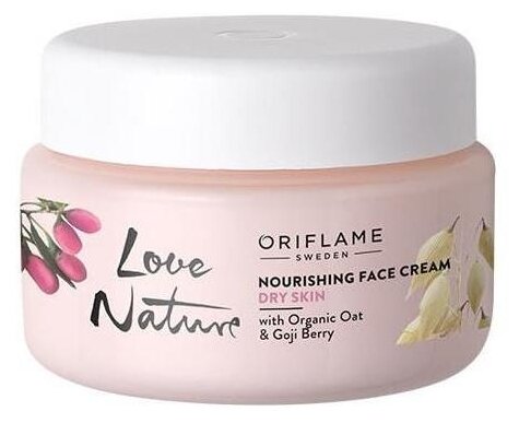 Oriflame Love Nature Nourishing Face Cream Питательный крем для лица с органическим овсом и ягодами годжи, 50 мл