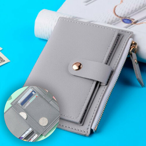 Кошелек , фактура гладкая, серый