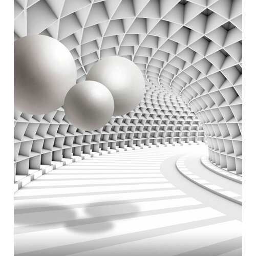 Моющиеся виниловые фотообои Футуристический тоннель со сферами 3D, 250х280 см моющиеся виниловые фотообои футуристический тоннель со сферами 3d 200х290 см
