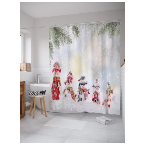 фото Штора для ванной joyarty зимние празднования 180х200 (sc-21492)