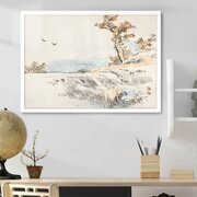 Постер "Японская гравюра" 40 на 50 в белой рамке / Картина для интерьера / Плакат / Постер на стену / Интерьерные картины