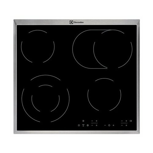 Электрическая варочная панель Electrolux EHF 6346 XOK с рамкой цвет панели черный цвет рамки серебристый 4809000₽