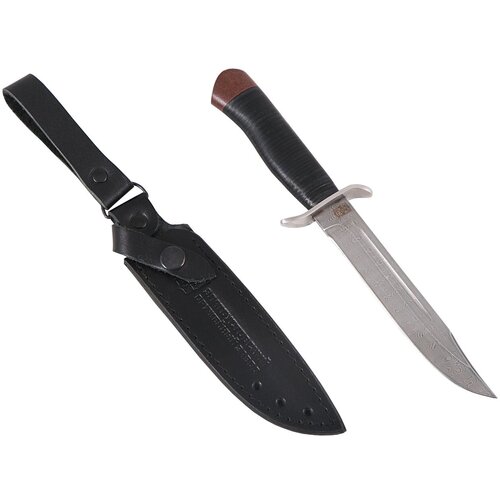 Нож Разведчика (нержавеющая дамасская сталь, кожа-текст.) нож разведчика нержавеющая дамасская сталь орех ал