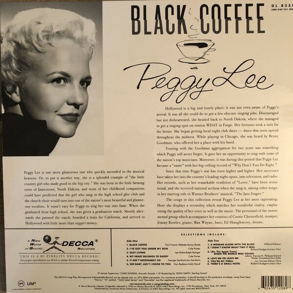 Peggy Lee Peggy Lee - Black Coffee Verve - фото №2