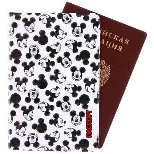 Обложка для паспорта Disney, белый, черный