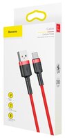 Кабель Baseus Cafule USB - USB Type-C 2 м красный/черный