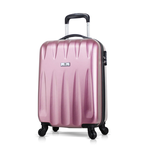 Чемодан пластиковый с колесами DELVENTO Best розовый, маленький размер - изображение