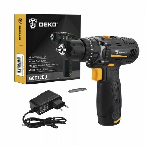 Дрель-шуруповерт ударная аккумуляторная DEKO GCD12DU 12В 1x15Ач 063-4039 557300₽