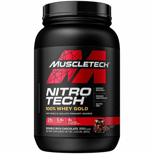 MuscleTech Nitro Tech 100% Whey Gold 907, Двойной шоколад