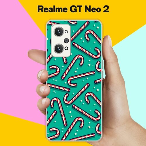 Силиконовый чехол на Realme GT Neo 2 Новогодние сладости / для Реалми ДжиТи Нео 2 силиконовый чехол на realme gt neo 2 реалми gt нео 2 три кота