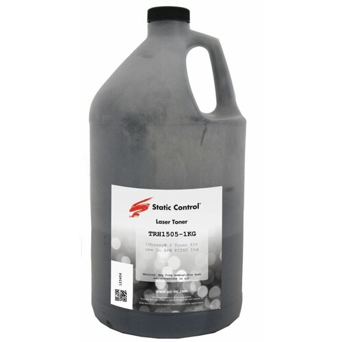 Тонер Static Control TRH1505-1KG черный флакон 1000гр. для принтера HP LJ P1005/1006/1505 static control hm775 1kg kos тонер hp 650a черный 1000 гр совместимый