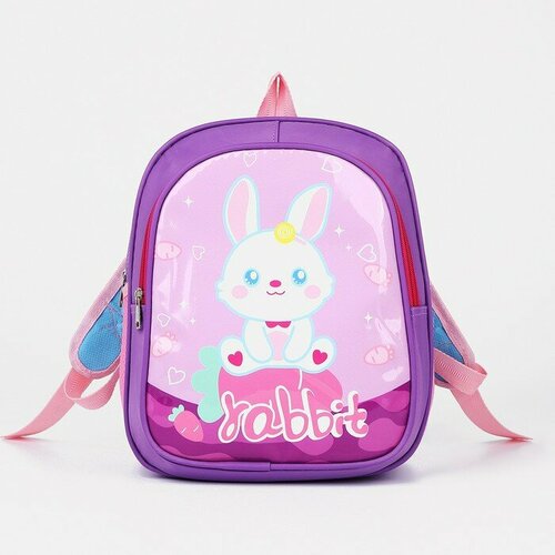 Рюкзак 20х10х26 см, 1 отд на молнии, 3 н/кармана, кролик, фиолетовый