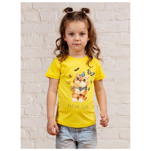 фото Футболка mor размер 92-98, желтый/коричневый