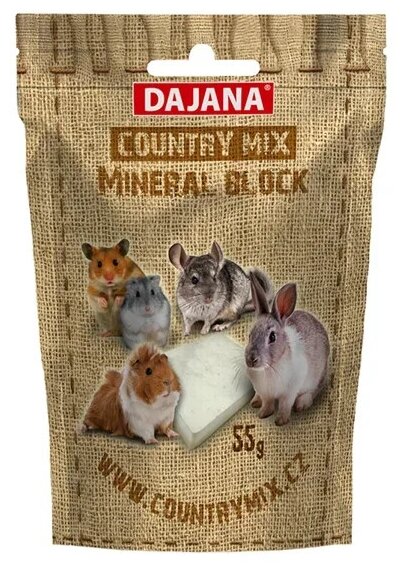 Лакомство для кроликов, грызунов Dajana Pet Country mix mineral block