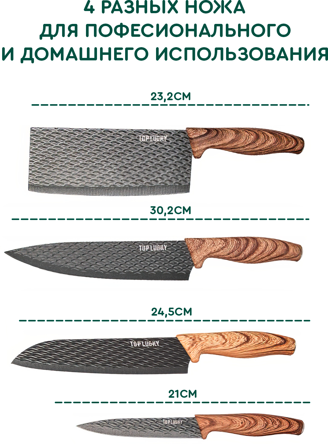 Кухонный набор ножей (коричневый) Hans&Helma 4 ножа, 1 ножницы, 1 подставка. Органайзер / принадлежности - фотография № 3