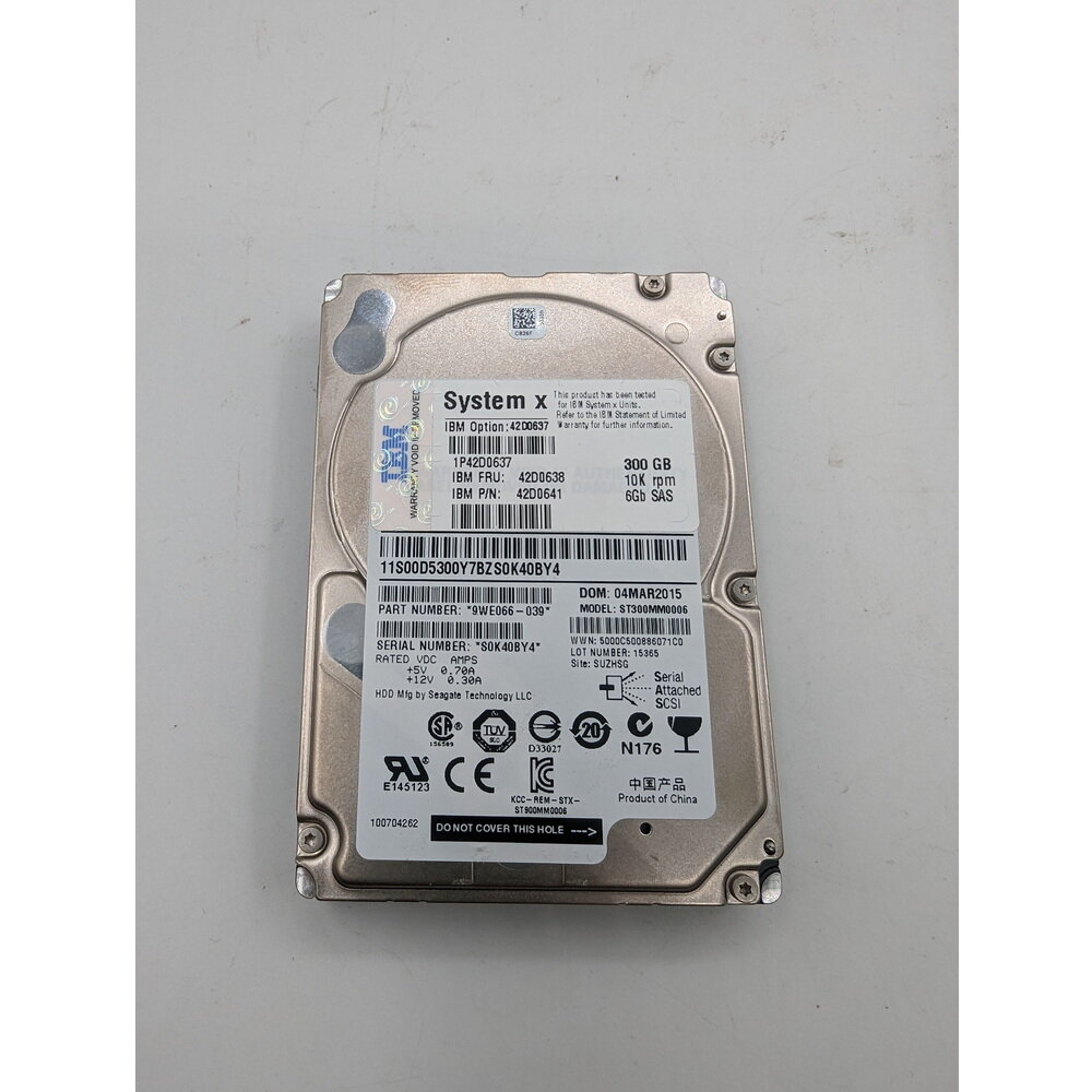 Жесткий диск 42D0638, MBF2300RC, IBM, 300 Гб, SAS, 2.5