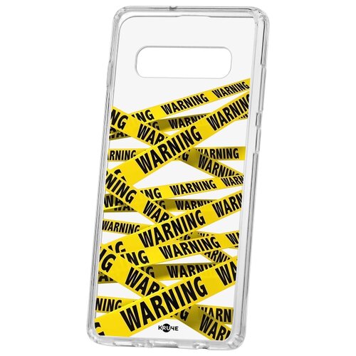фото Чехол-накладка samsung galaxy s10+ kruche print warning