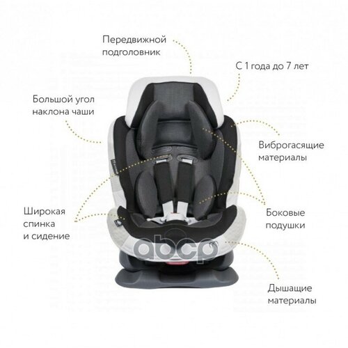 Кресло Детское Автомобильное Swing Moon Premium, Группа 1/2, Черно-Серое AILEBEBE арт. ALC460E