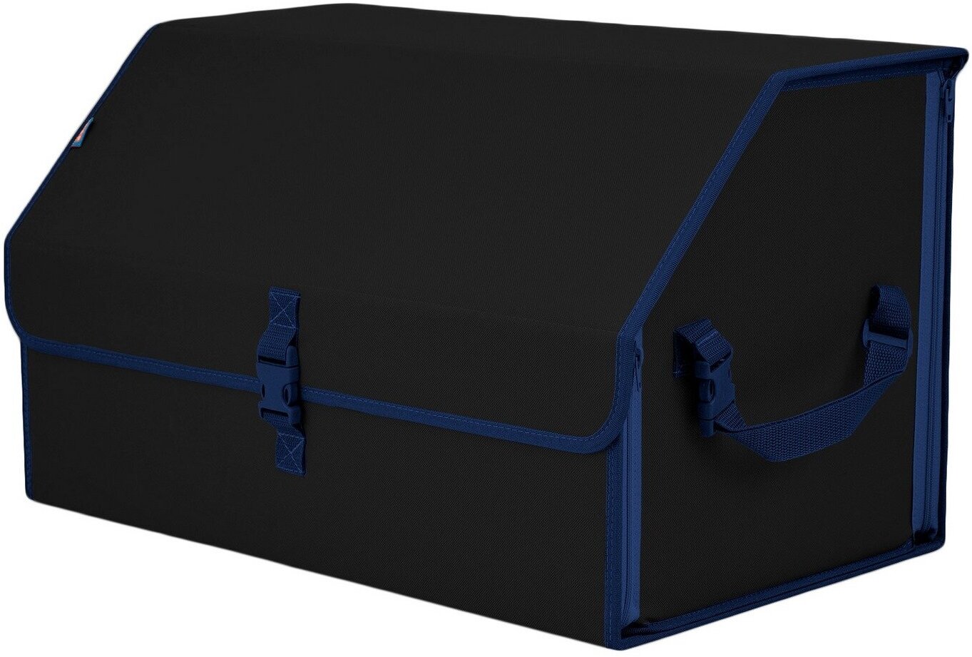 Органайзер-саквояж в багажник "Союз" (размер XL). Цвет: черный с синей окантовкой.