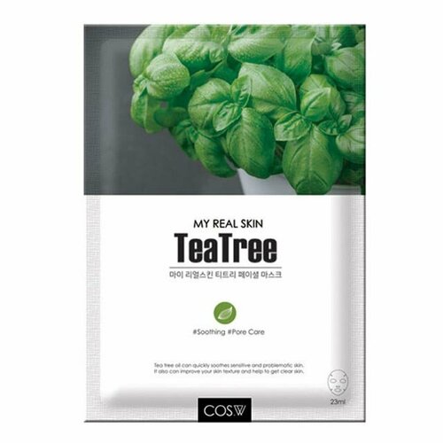 Тканевая маска для лица с чайным деревом COS.W My Real Skin Tea Tree Facial Mask 23ml