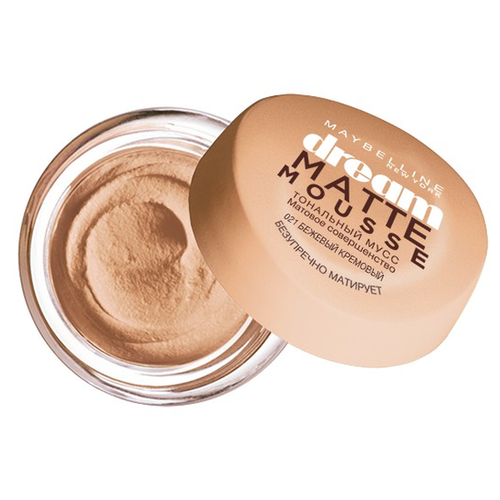 Maybelline New York Тональный мусс Dream Matte Mousse, 18 мл, оттенок: 021 бежево-кремовый maybelline new york instant age rewind тональный мусс instant perfector 4 in 1 matte makeup 30 мл оттенок fair light 0